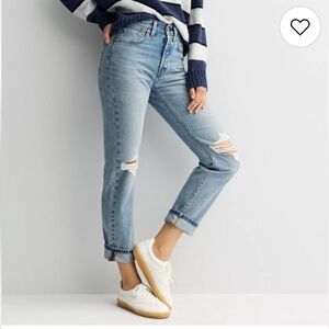 Levi's 501 Classic Women's Distressed Light Blue Straight Leg Jeans